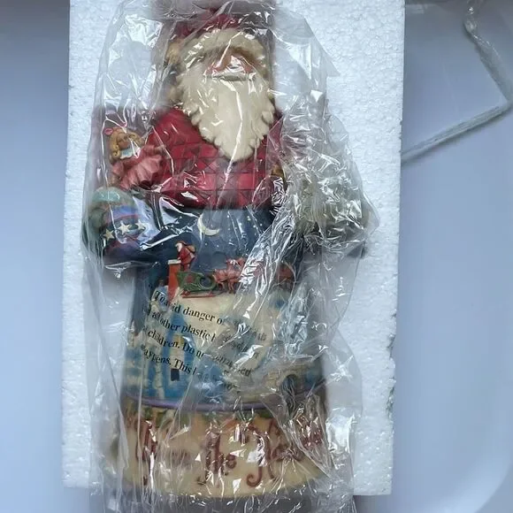 New in Box Jim Shore 2008 Up On The Housetop Santa on Housetop Figurine